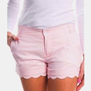 Lauren James Scalloped Hem Shorts